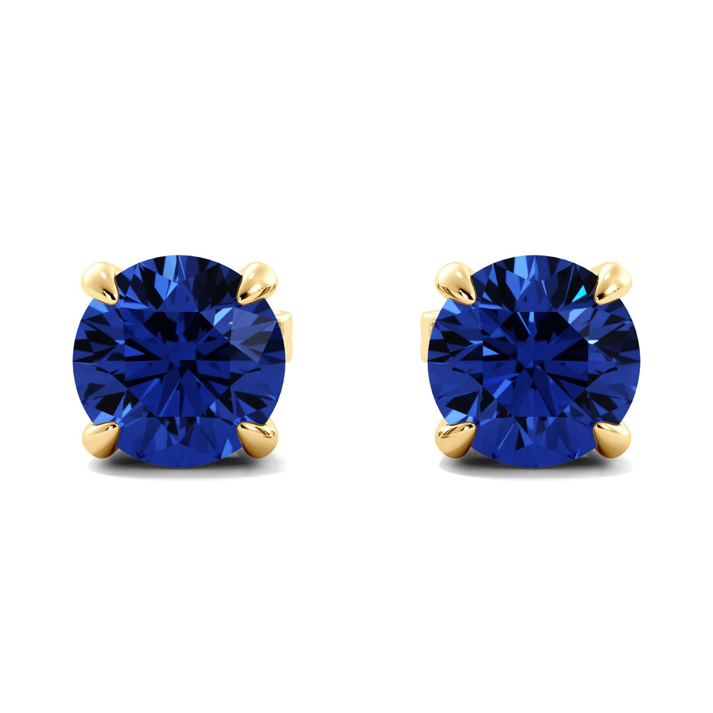 sapphire gold earrings studs