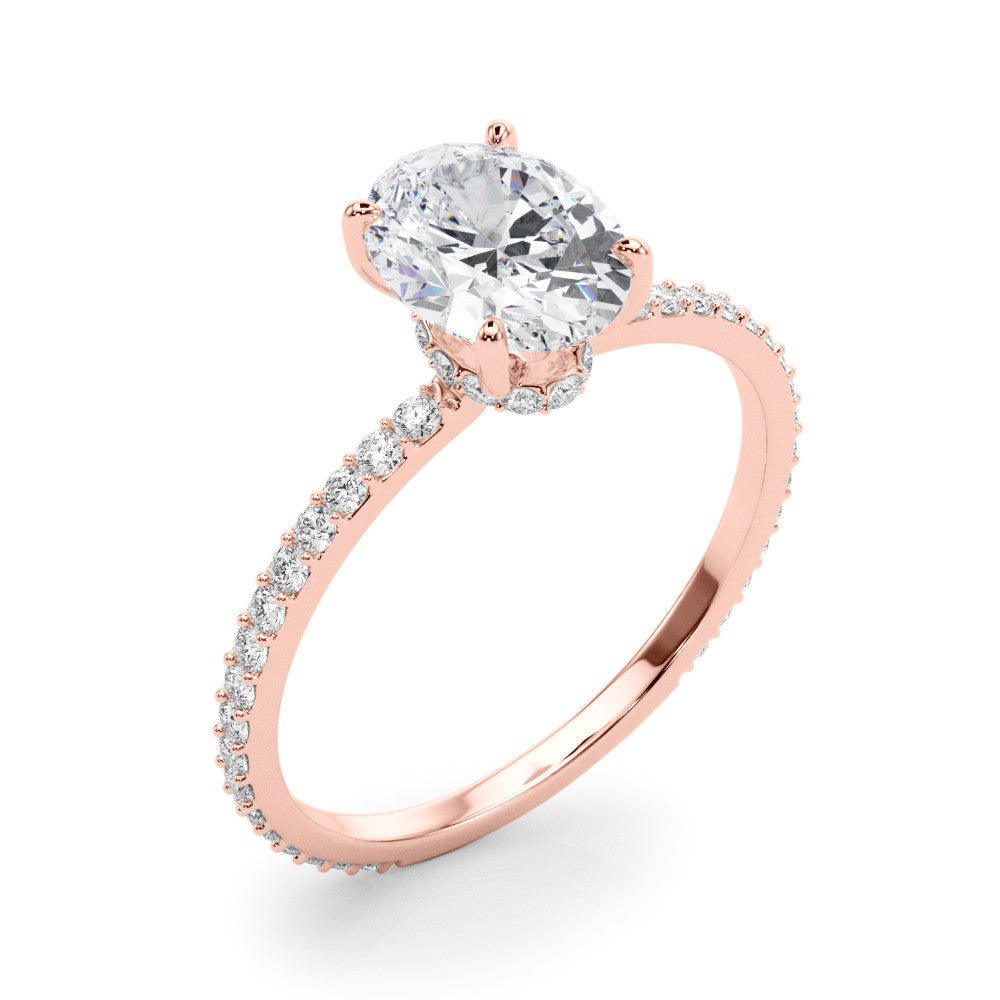 Sasha Oval Hidden Halo Engagement Ring - Balacia