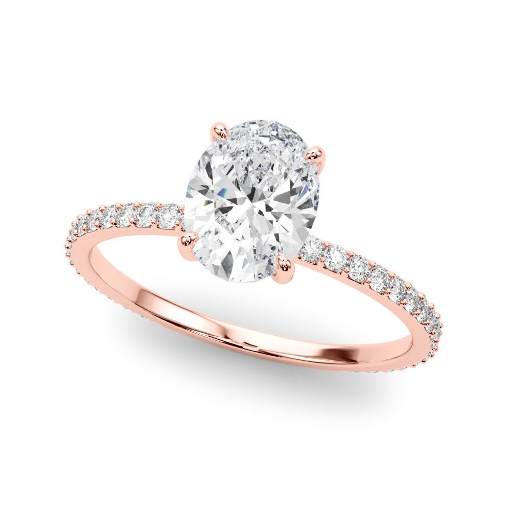 Sasha Oval Hidden Halo Engagement Ring - Balacia