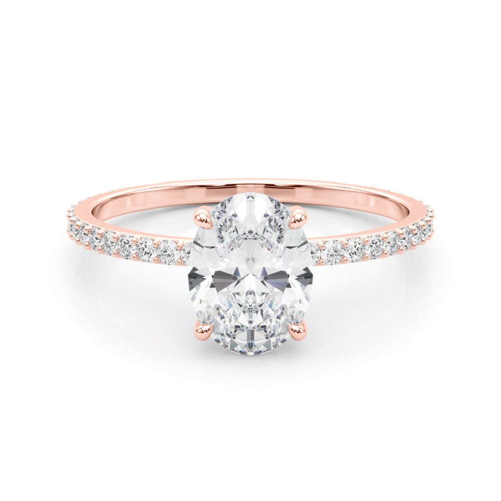 Sasha Oval Hidden Halo Engagement Ring - Balacia