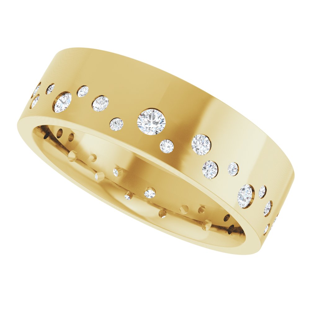 Round Natural Diamond Women's Wedding Band gold 5