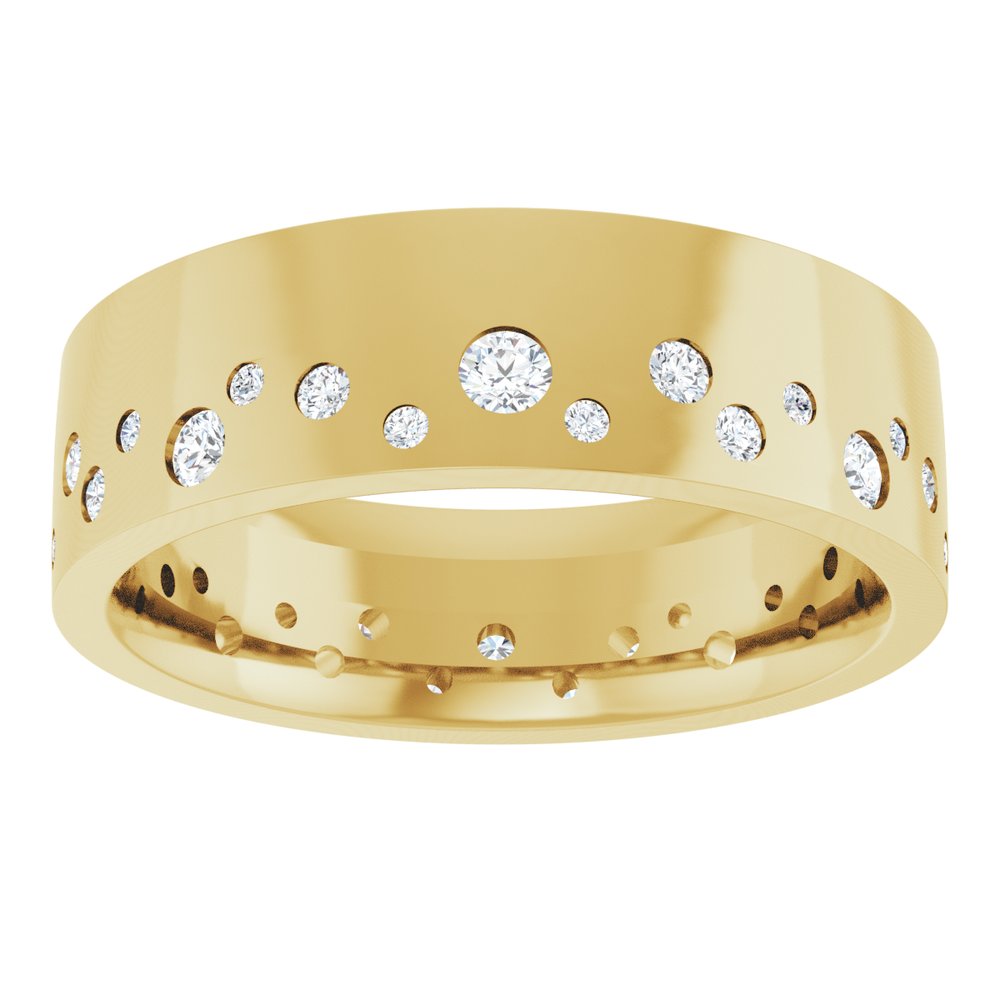 Round Natural Diamond Women's Wedding Band gold 2