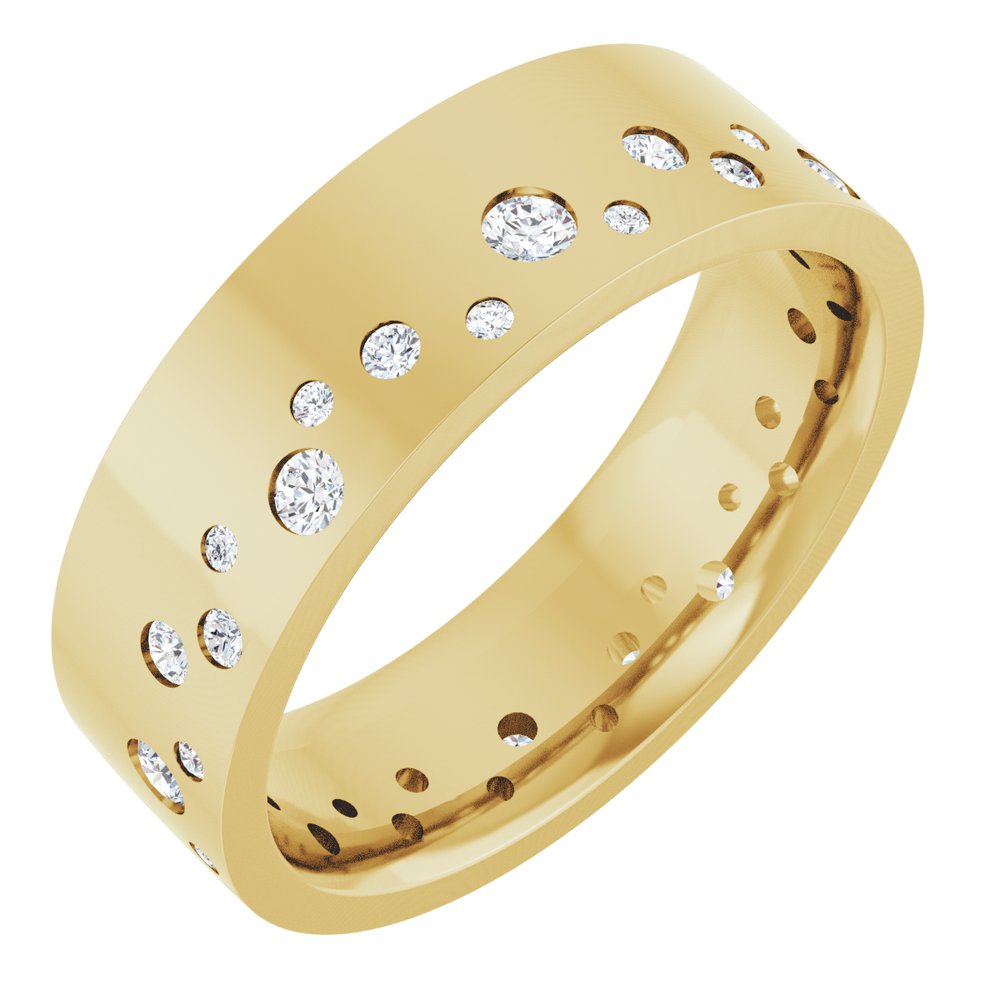 Round Natural Diamond Women's Wedding Band gold