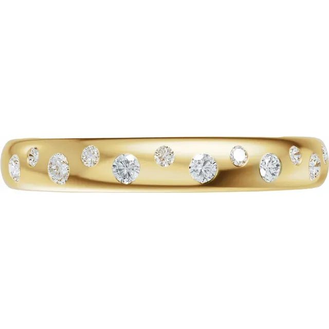 Round Natural Diamond 14k Gold Cigar Band