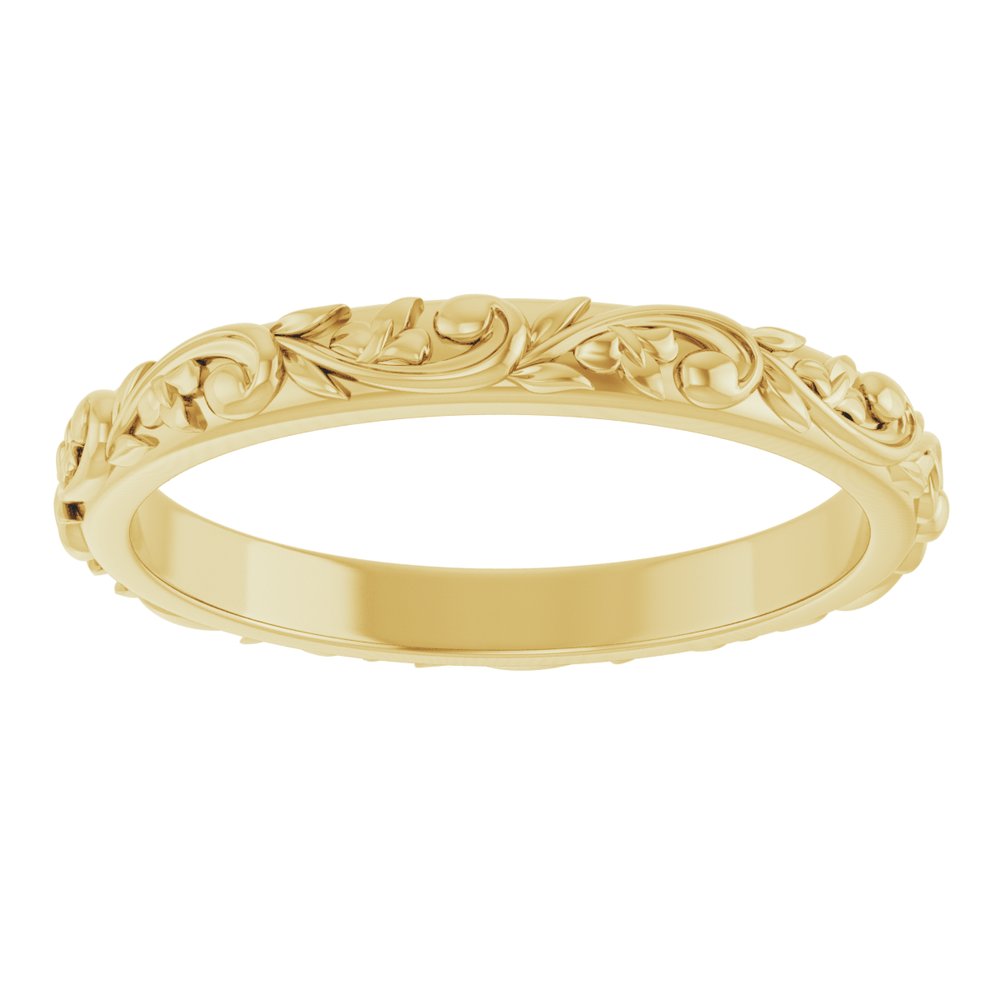nature inspired filigree wedding band