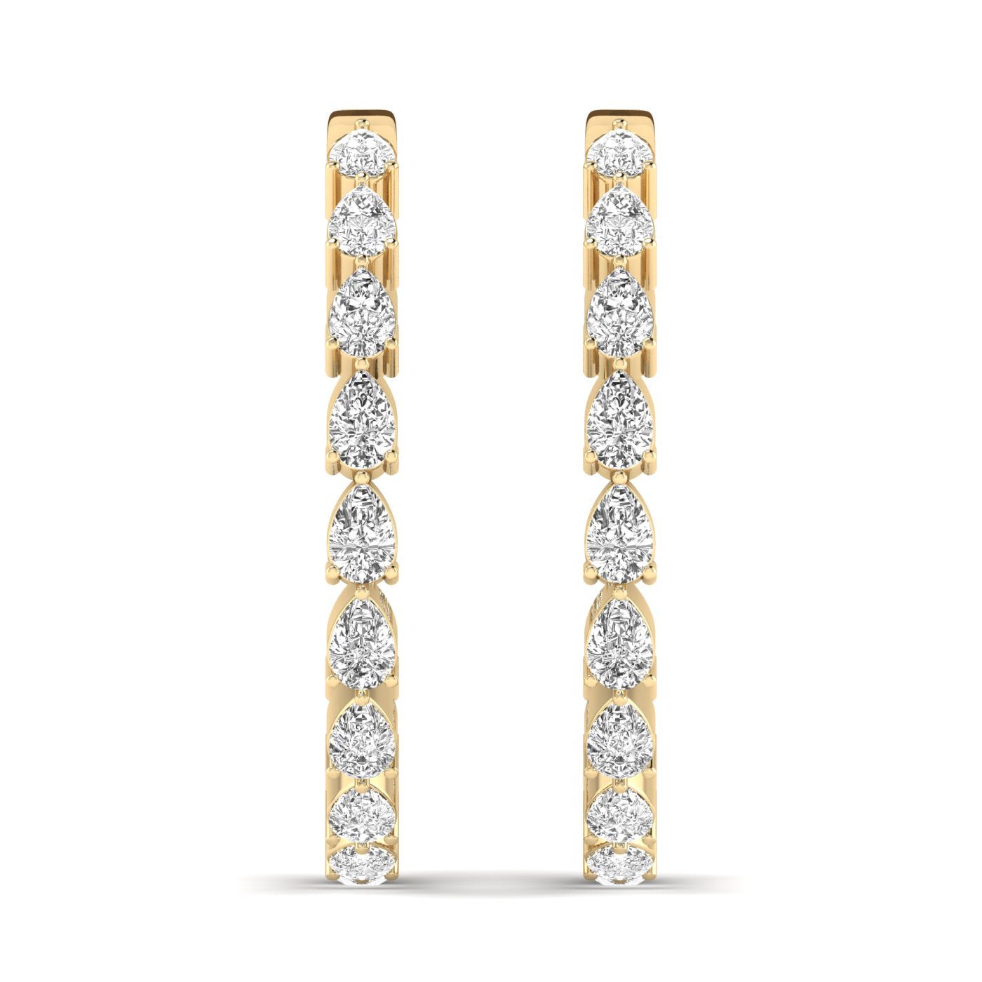 Seamless Pear Hoops Diamond Earrings - Balacia