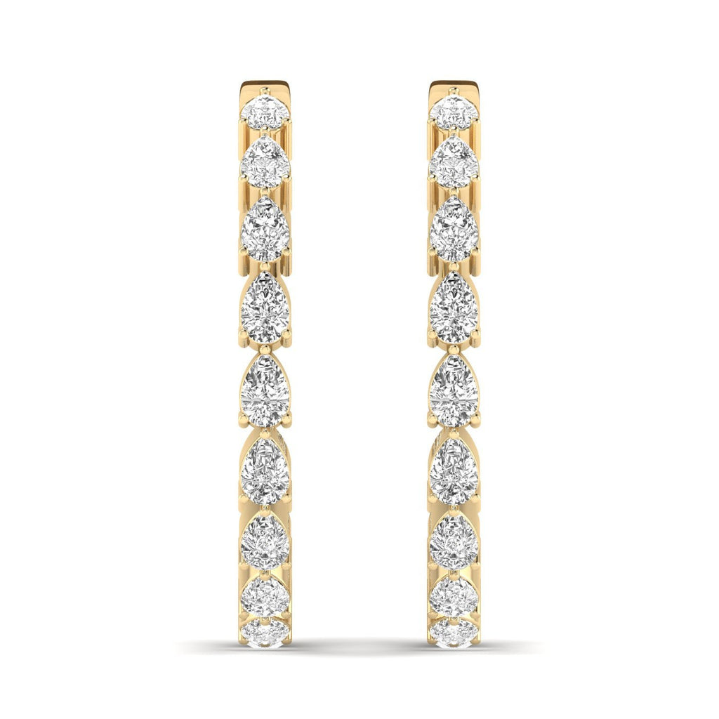 Seamless Pear Hoops Diamond Earrings - Balacia