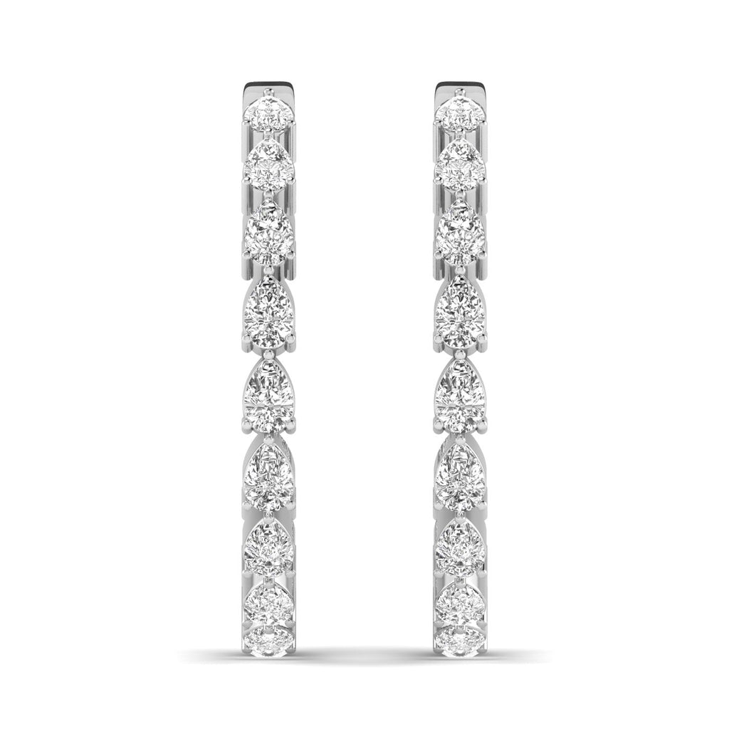 Seamless Pear Hoops Diamond Earrings - Balacia