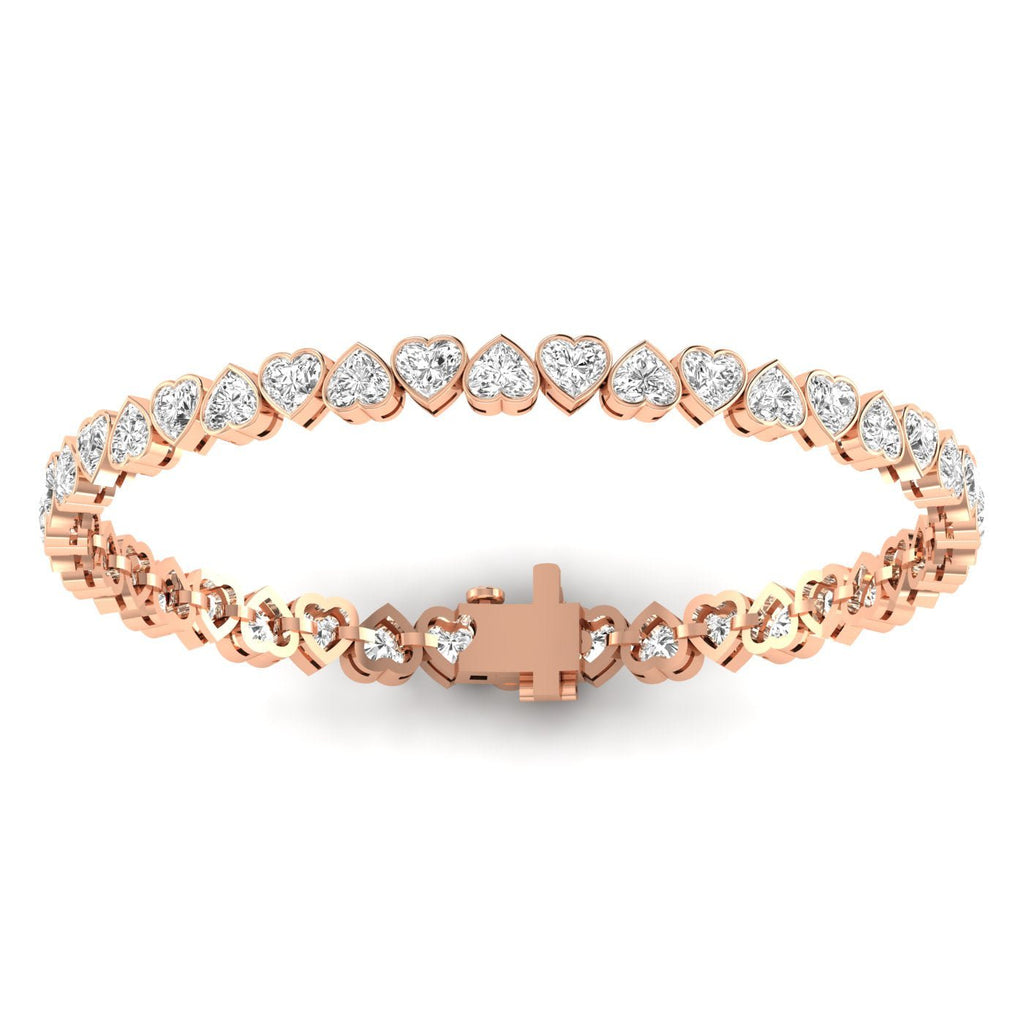 Sparkling Heart - Shaped Diamond Tennis Bracelet - Balacia