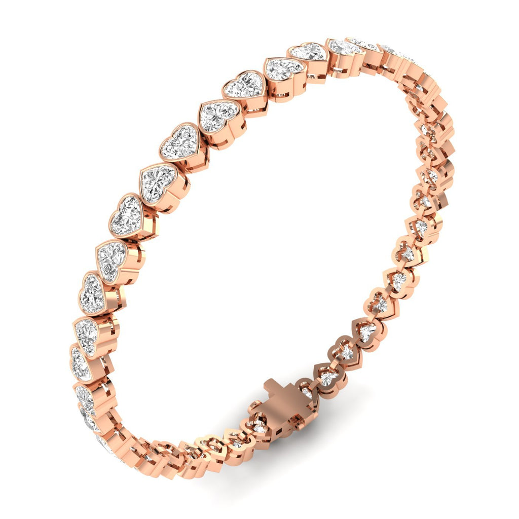 Sparkling Heart - Shaped Diamond Tennis Bracelet - Balacia