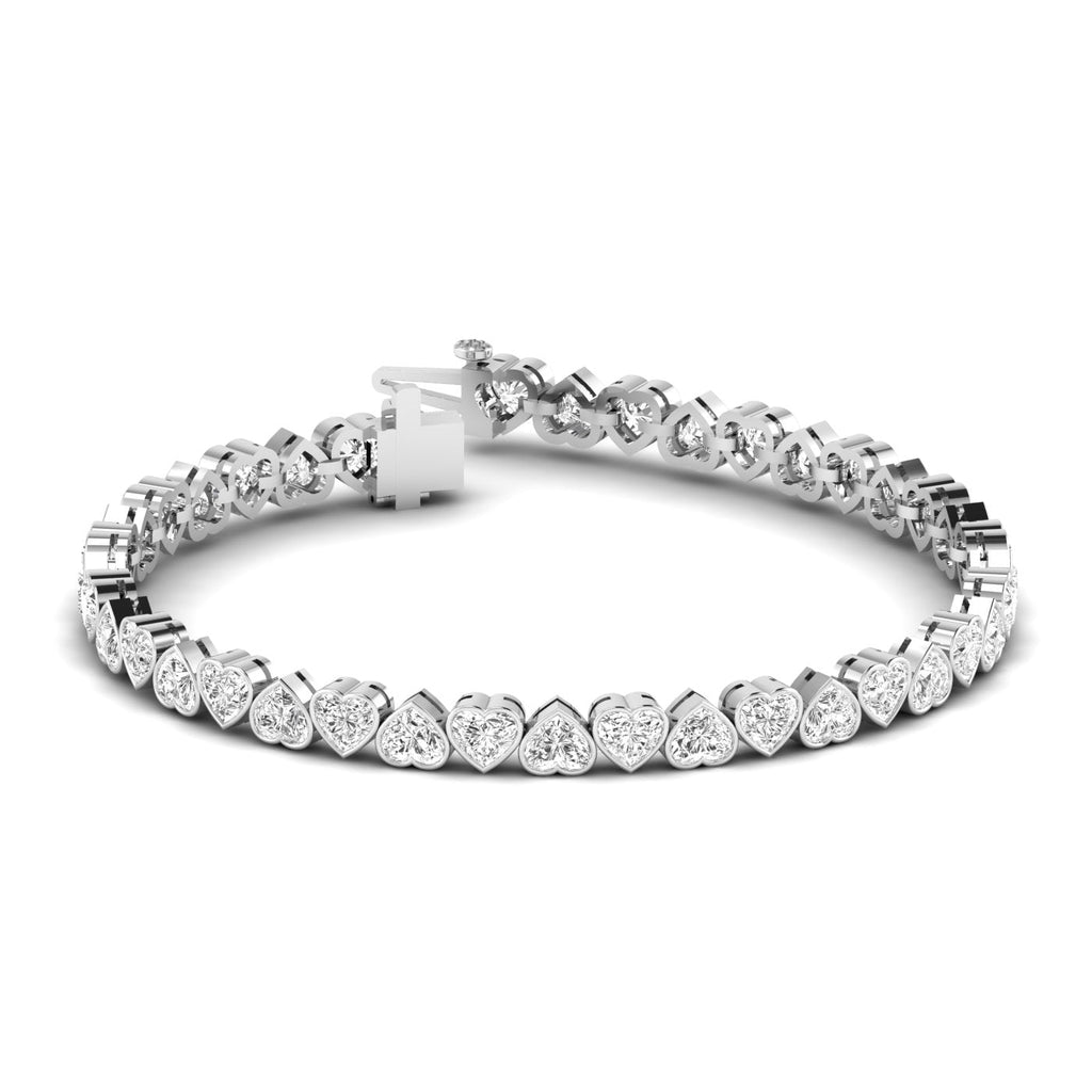 Sparkling Heart - Shaped Diamond Tennis Bracelet - Balacia