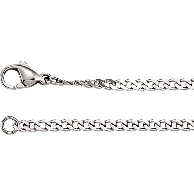 Stainless Steel 3.2 mm Diamond - Cut Curb 18" Chain - Balacia