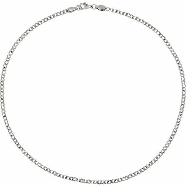 Stainless Steel 3.2 mm Diamond - Cut Curb 18" Chain - Balacia