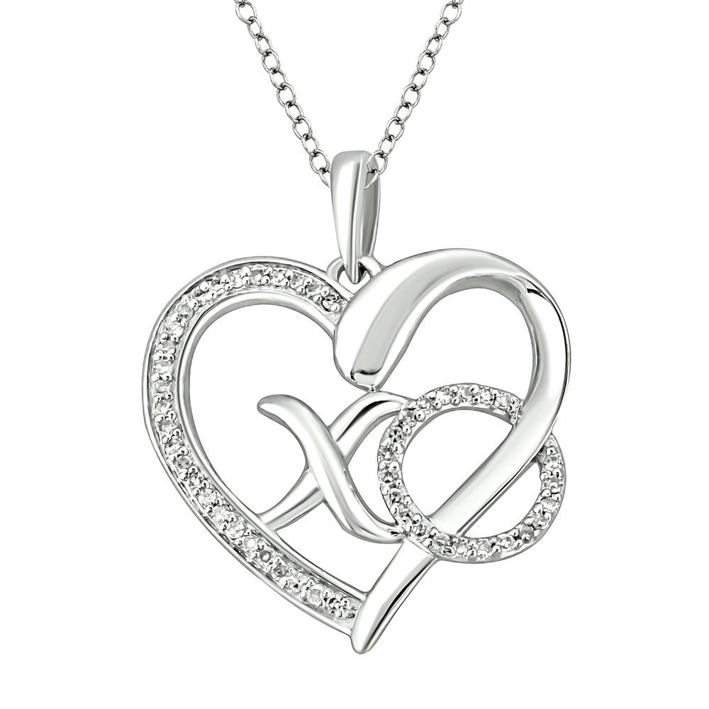 Sterling Silver 1/10 CTW Diamond Heart Pendant - Balacia