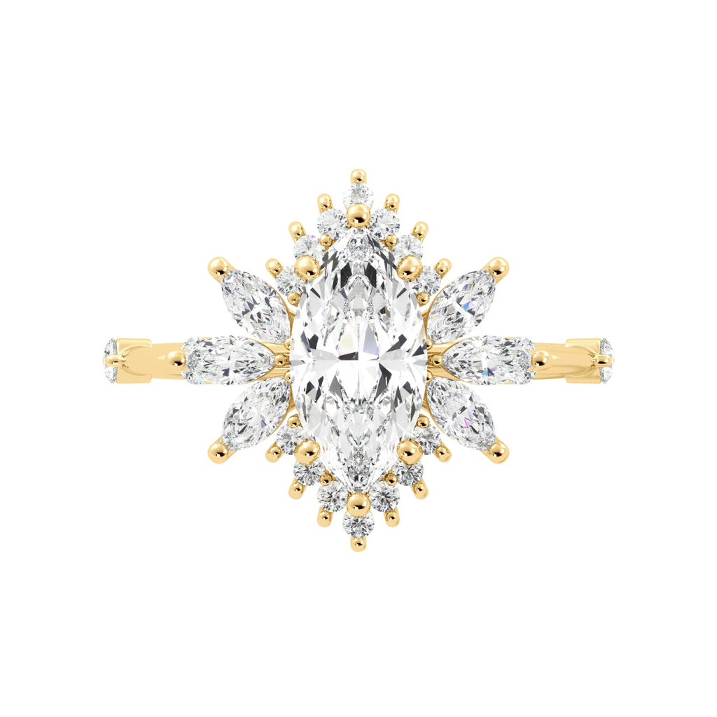 Sunburst Marquise Custom Engagement Ring - Balacia