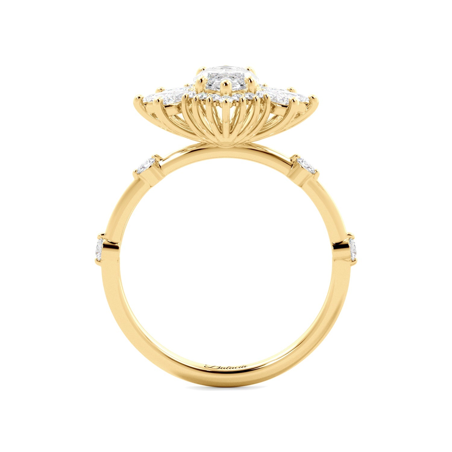 Sunburst Marquise Custom Engagement Ring - Balacia