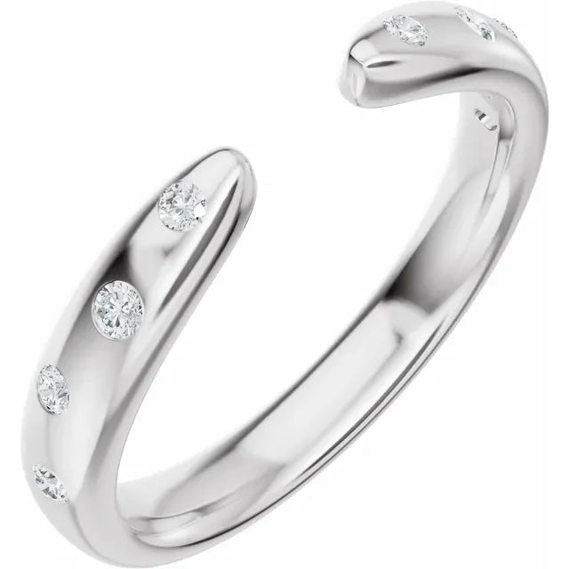 Tapered Open Diamond Wedding Band