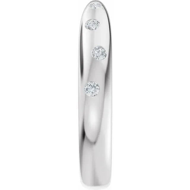 Tapered Open Diamond Wedding Band Side Angle