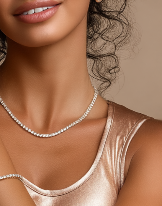 tennis necklace bracelet gift set