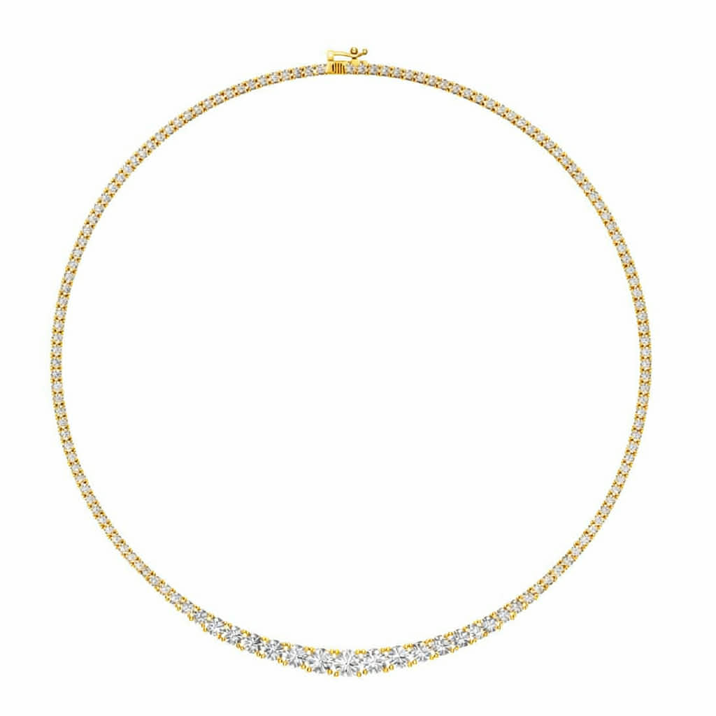 The Bettyanne Graduated Diamond Tennis Necklace Yellow Gold