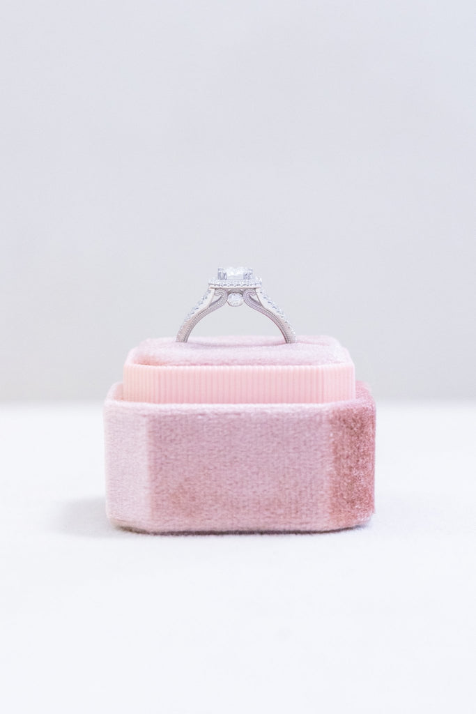 The Emerald Cut Double Halo Lab Diamond Engagement Ring - Balacia