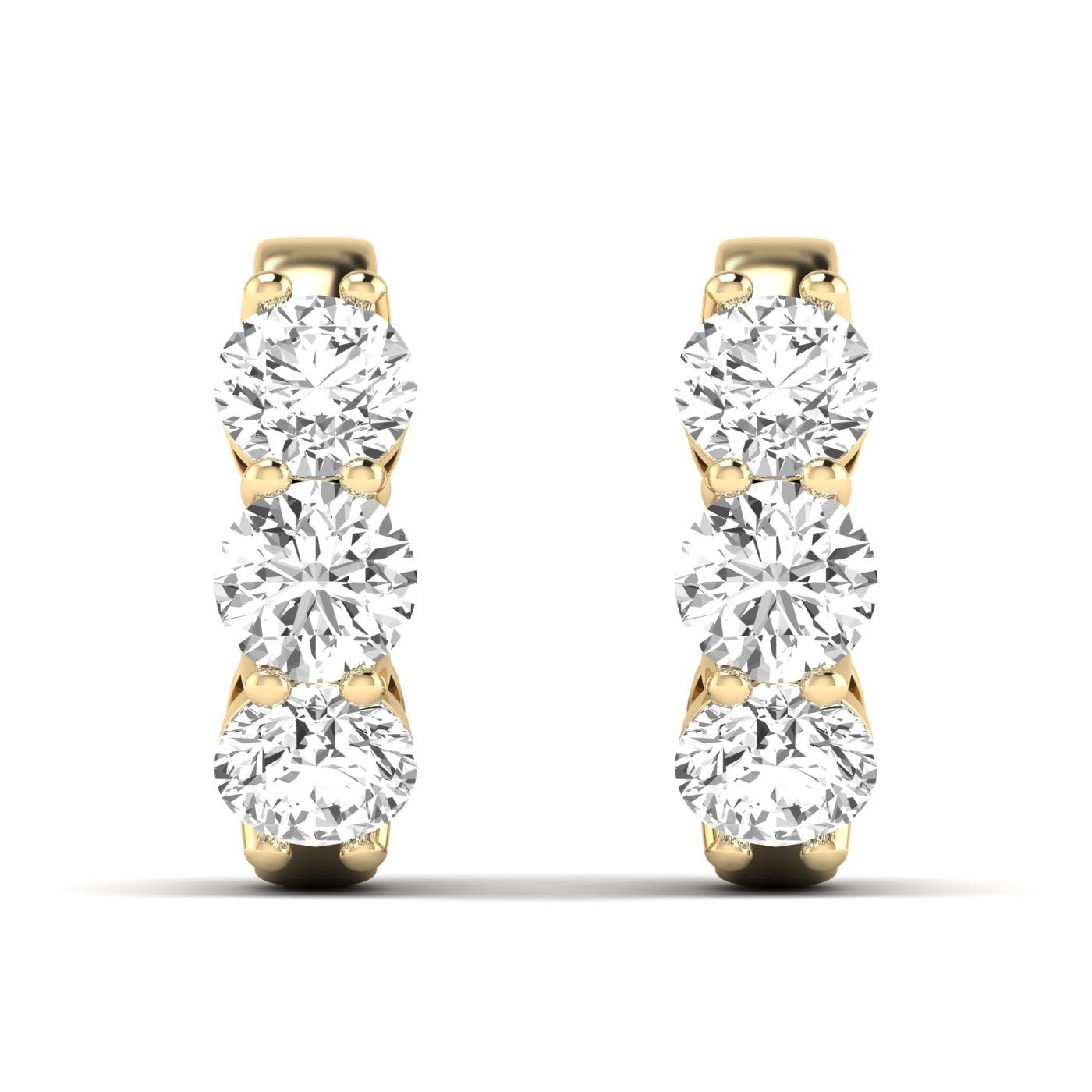 The Trinity Diamond Hoop Earrings - Balacia