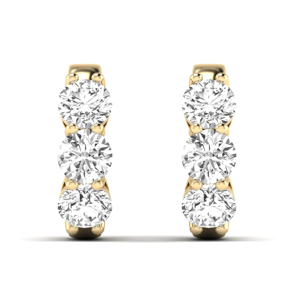 The Trinity Diamond Hoop Earrings - Balacia