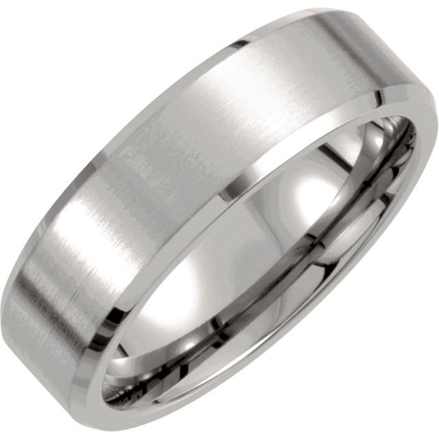 Titanium 7 mm Beveled - Edge Band with Satin Finish - Balacia