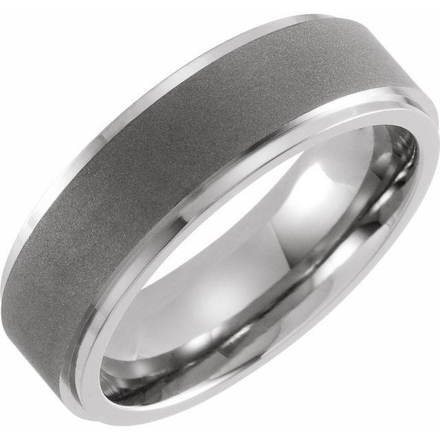 Titanium 7 mm Ridged Oxidized and Polished Band - Balacia