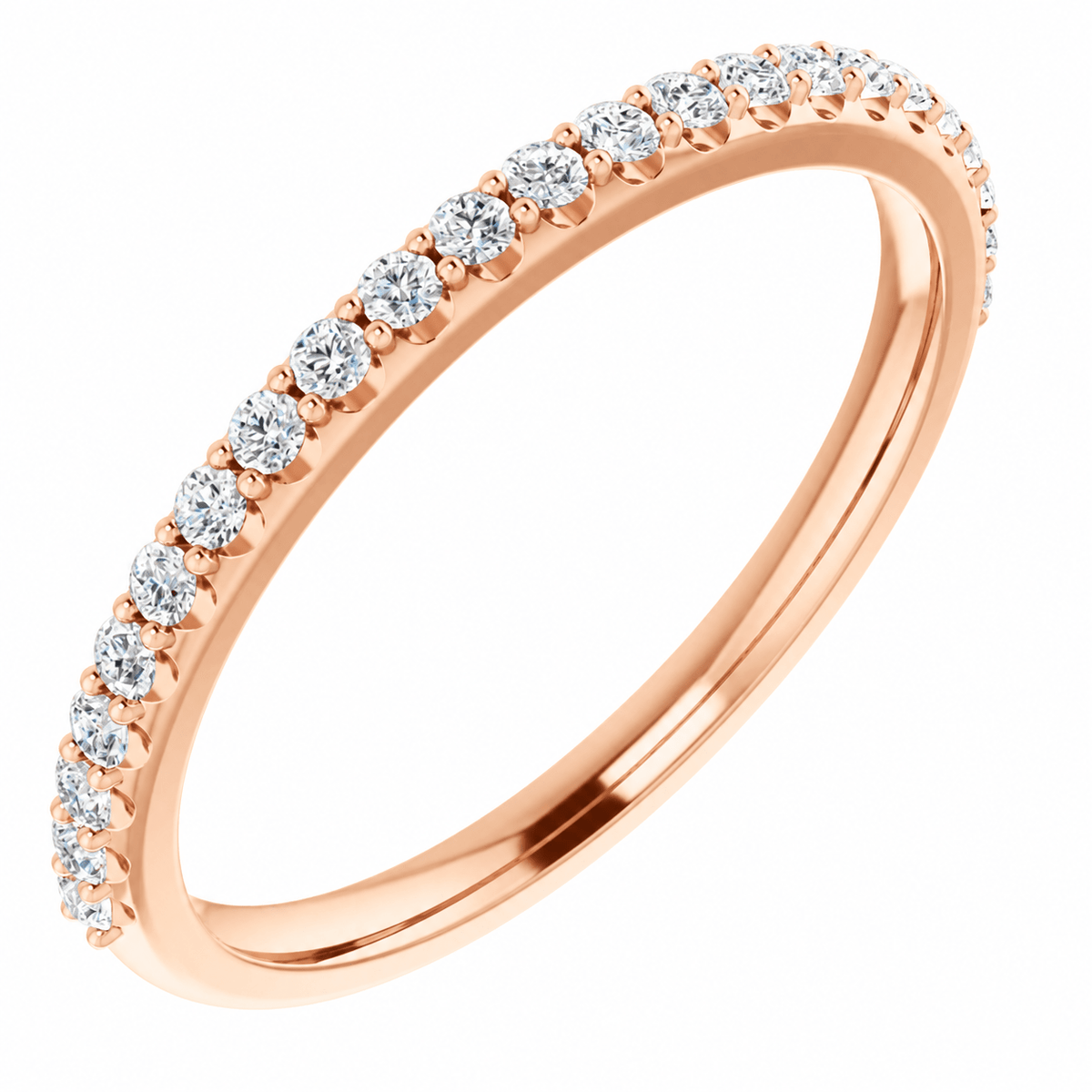 Traditional Diamond Wedding Band - Rose Gold 