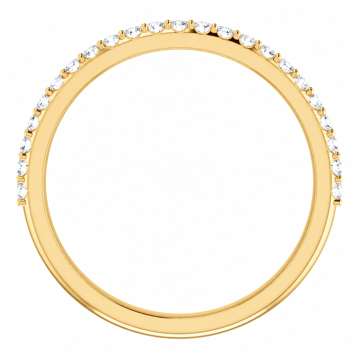 Traditional Round Diamond Wedding Band Side View