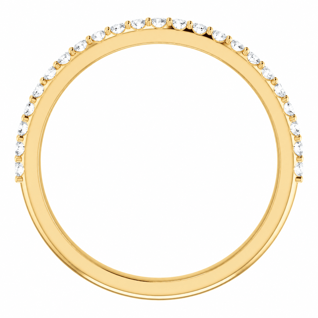 Traditional Round Diamond Wedding Band Side View