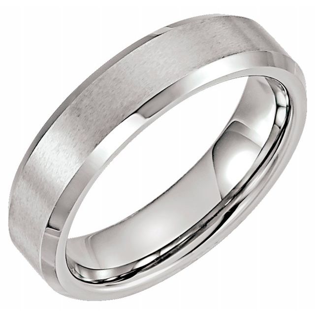 Tungsten 6 mm Satin & Polished Beveled - Edge Band - Balacia