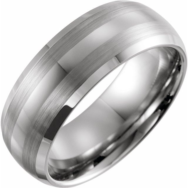 Tungsten 8 mm Beveled - Edge Size 10 Band with Satin Finish - Balacia