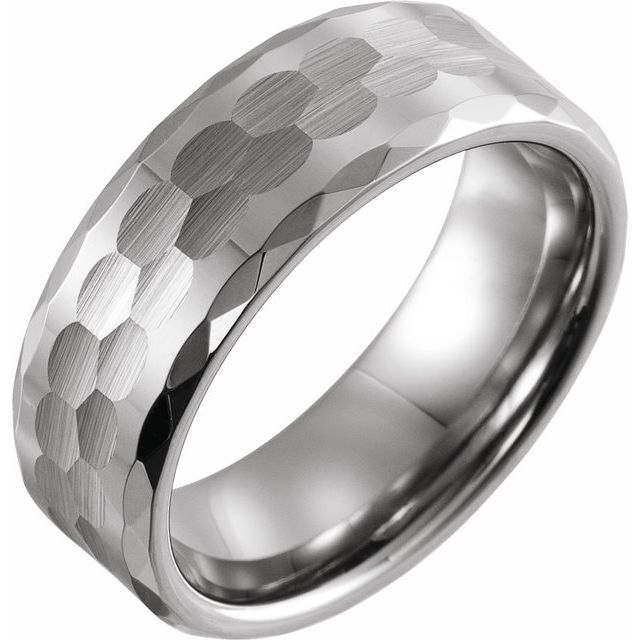 Tungsten 8 mm Faceted Band - Balacia