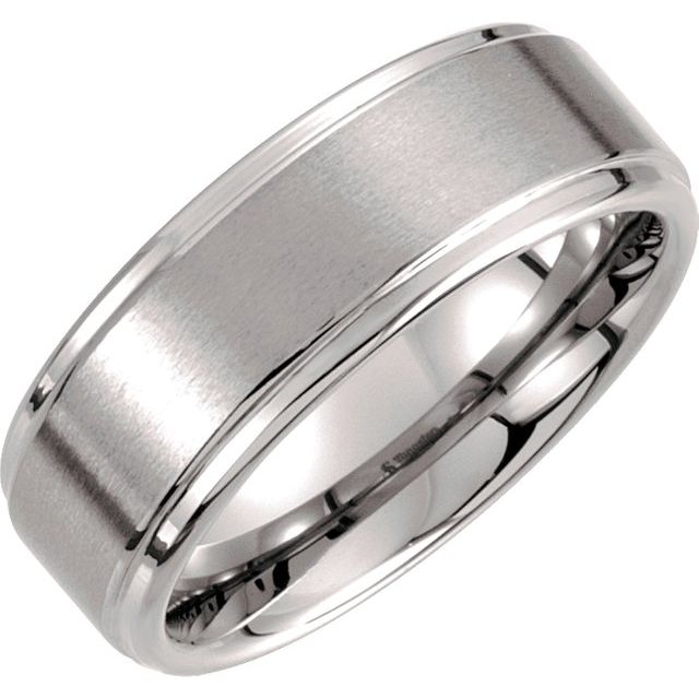 Tungsten 8 mm Rounded Edge Band with Satin Finish - Balacia