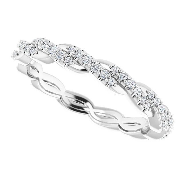 White Twist Full Eternity Band