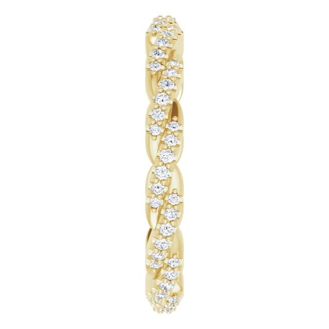 Yellow Twist Full Eternity Band Side View