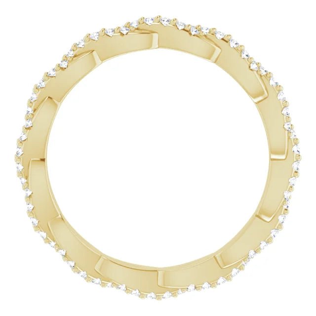 Yellow Twist Full Eternity Band Full Side