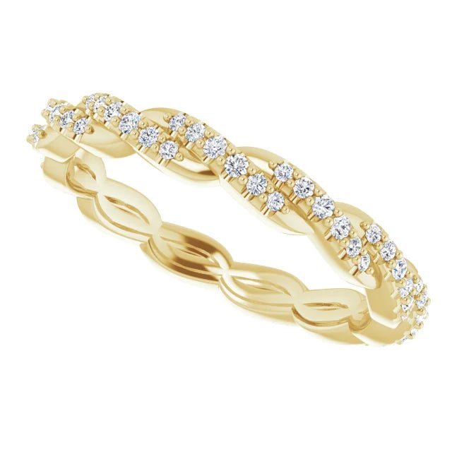 Yellow Twist Full Eternity Band Top View