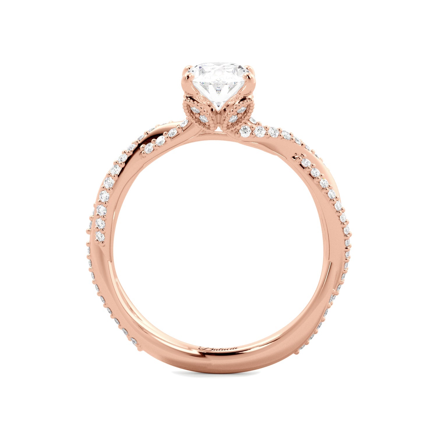 Twist Hidden Accent Custom Engagement Ring - Balacia