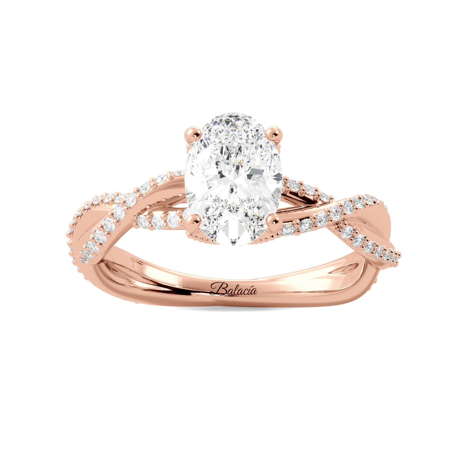 Twist Hidden Accent Custom Engagement Ring - Balacia