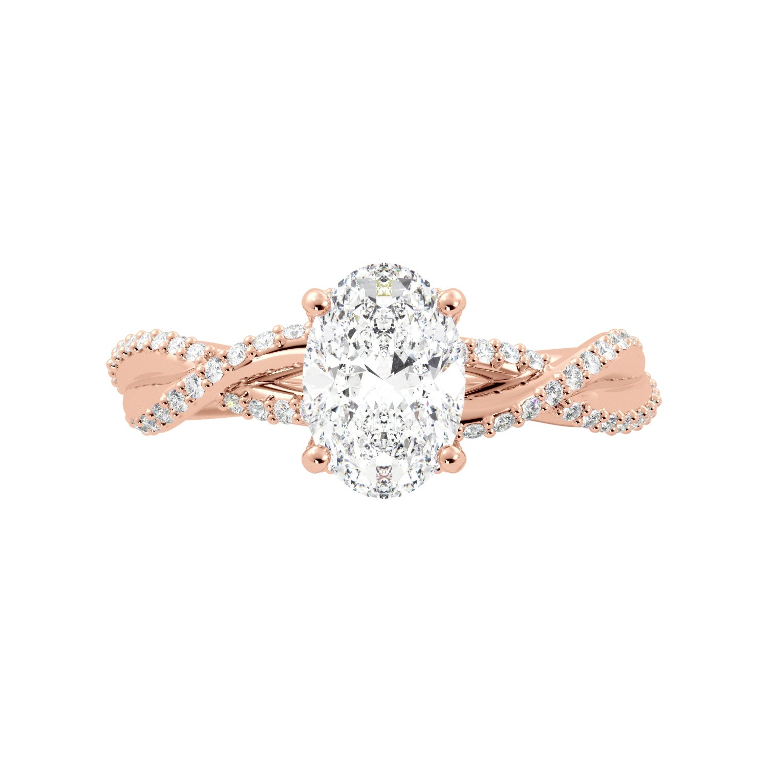 Twist Hidden Accent Custom Engagement Ring - Balacia