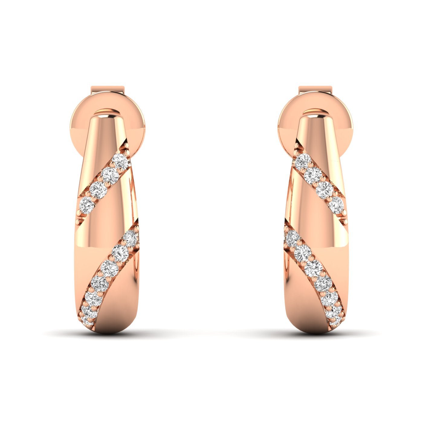 Twisted Luxe Hoops Diamond Earrings - Balacia