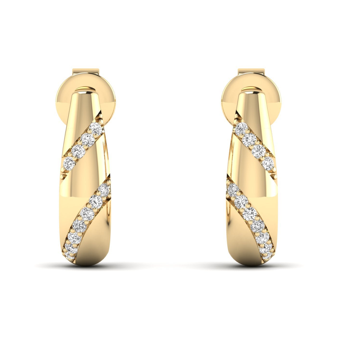 Twisted Luxe Hoops Diamond Earrings - Balacia