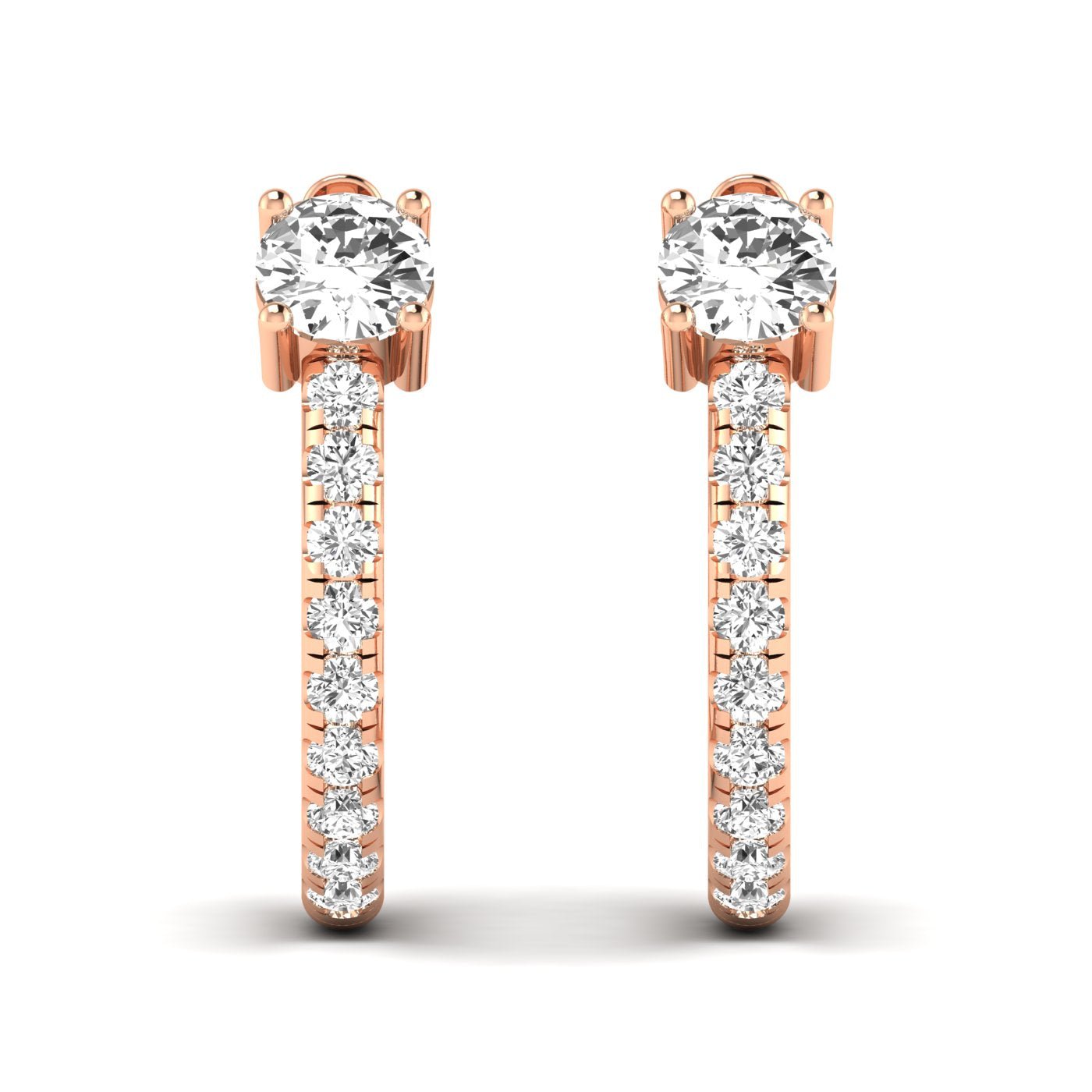 Unique Round Hoops Diamond Earrings - Balacia