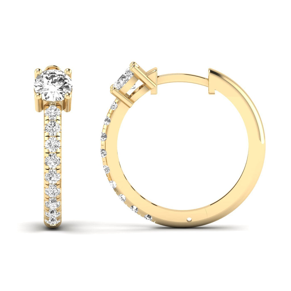 Unique Round Hoops Diamond Earrings - Balacia