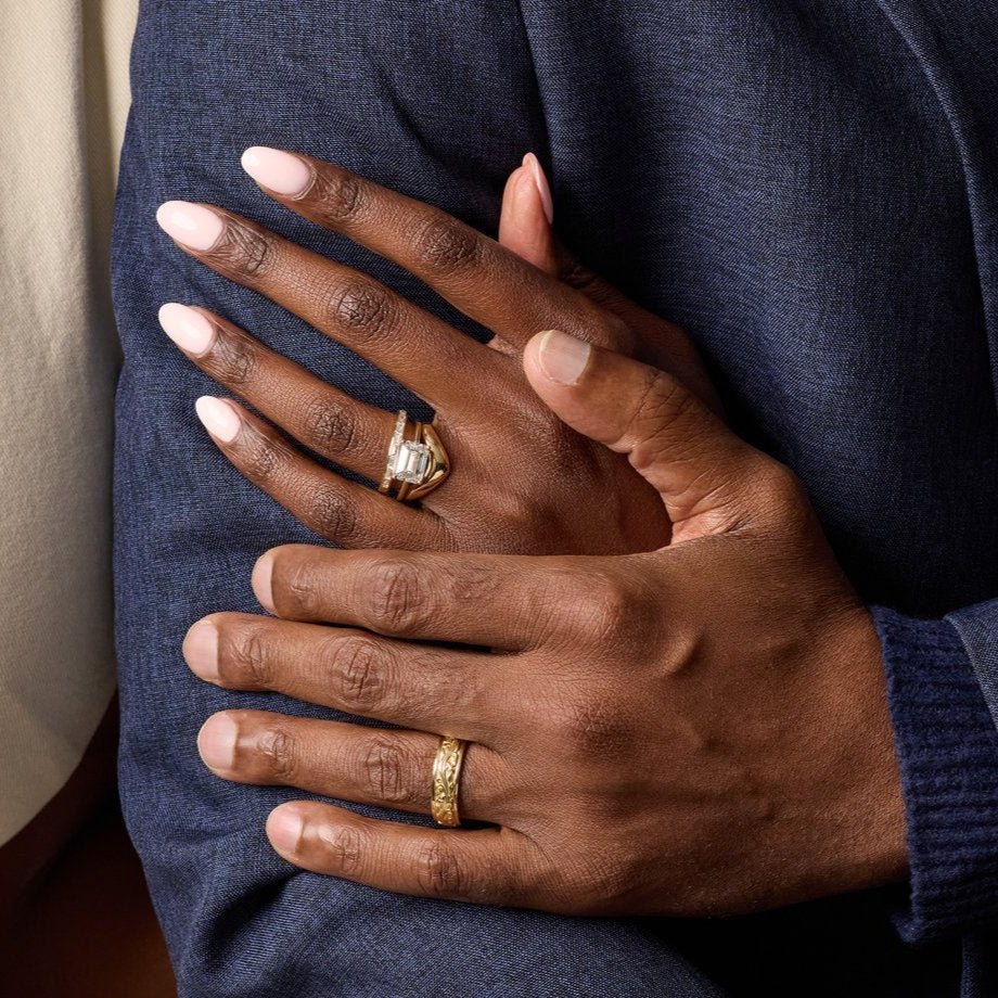 Unique Thick Bubbly Contour Wedding Band - Balacia
