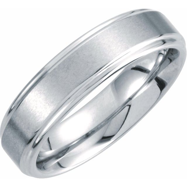 White Tungsten 6 mm Satin and Polished Edge Band - Balacia