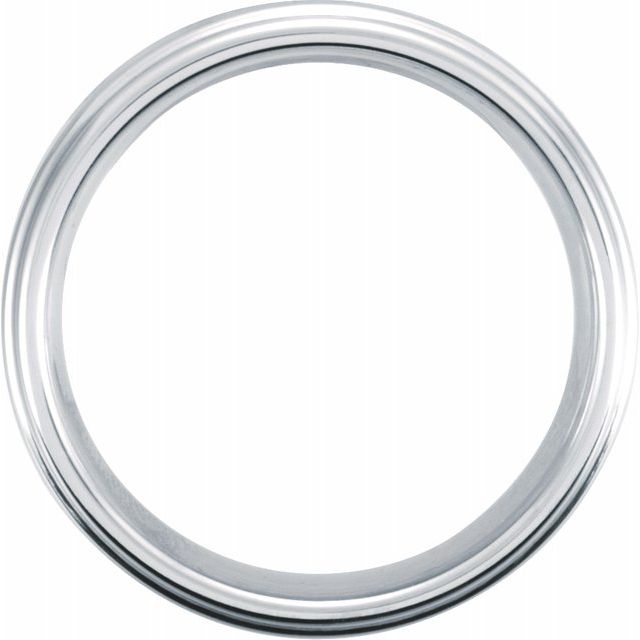 White Tungsten 6 mm Satin and Polished Edge Band - Balacia